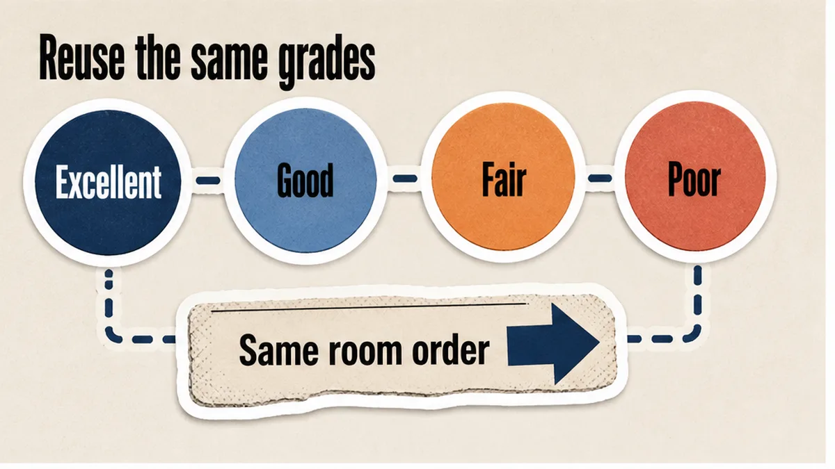 Reusable grades excellent good fair poor in the same room order