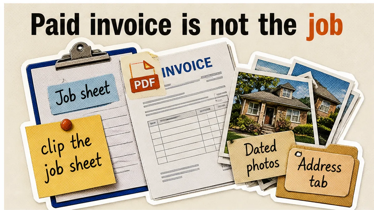 How to Keep Contractor Invoices and Job Sheets So the Job Can Be Re-Opened