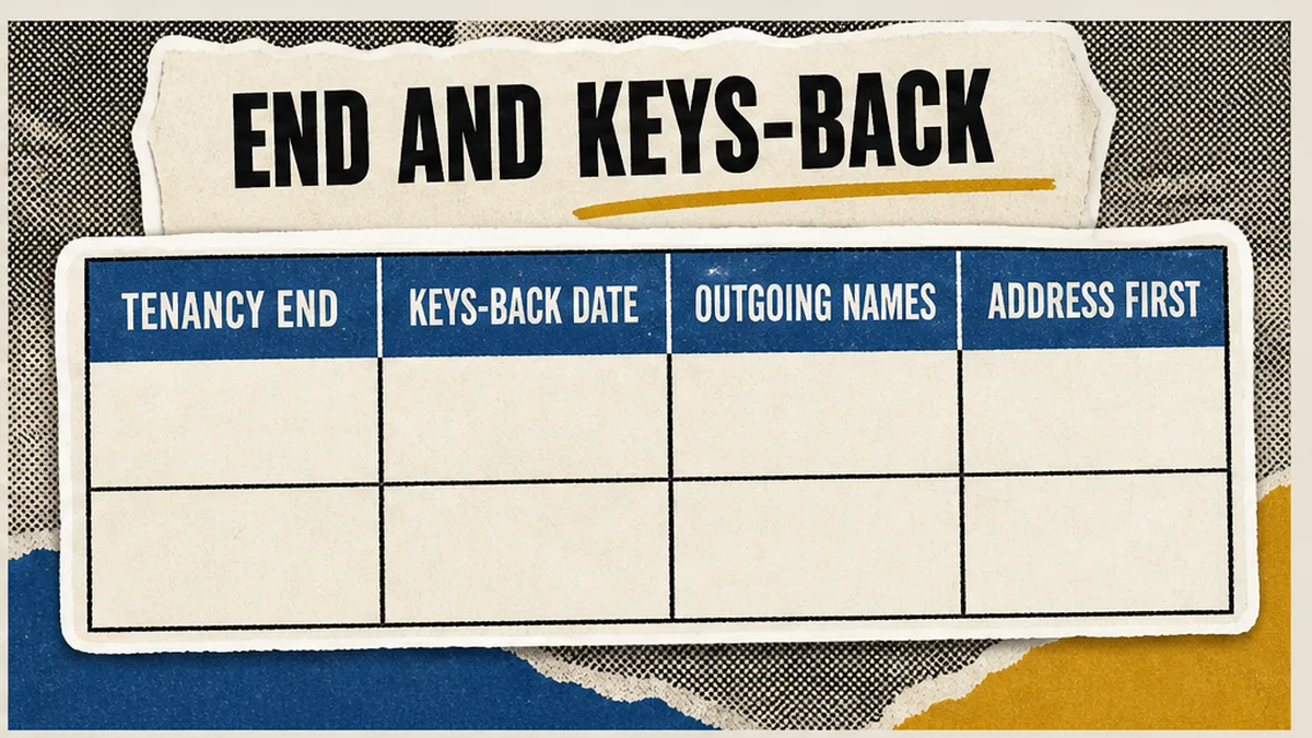 Contractual end date written beside the keys-back date