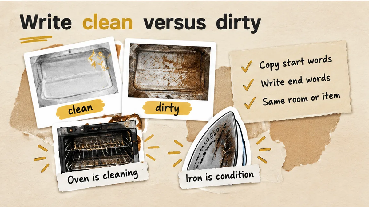Clean versus dirty field on one room note, separate from condition, no people