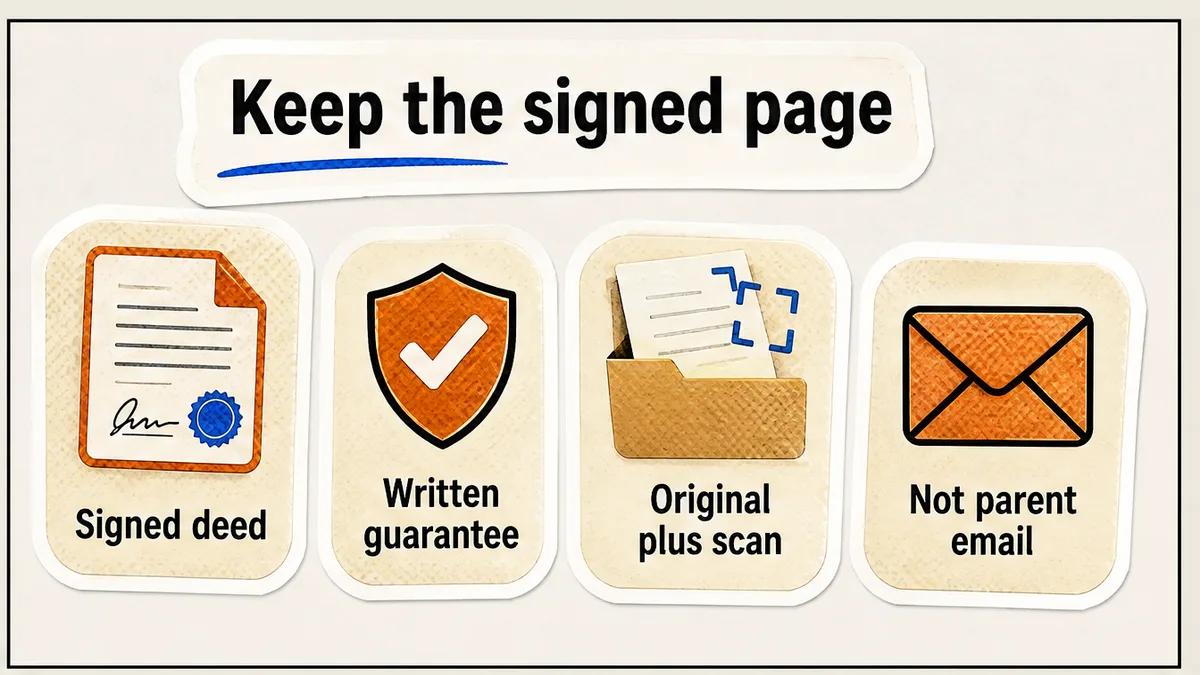 What to Keep on the Guarantor File (Deed, Witness, Copy They Were Given)