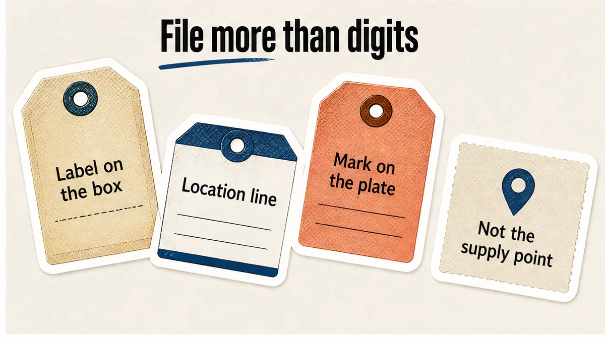 File fields: location line and box label, not only digits