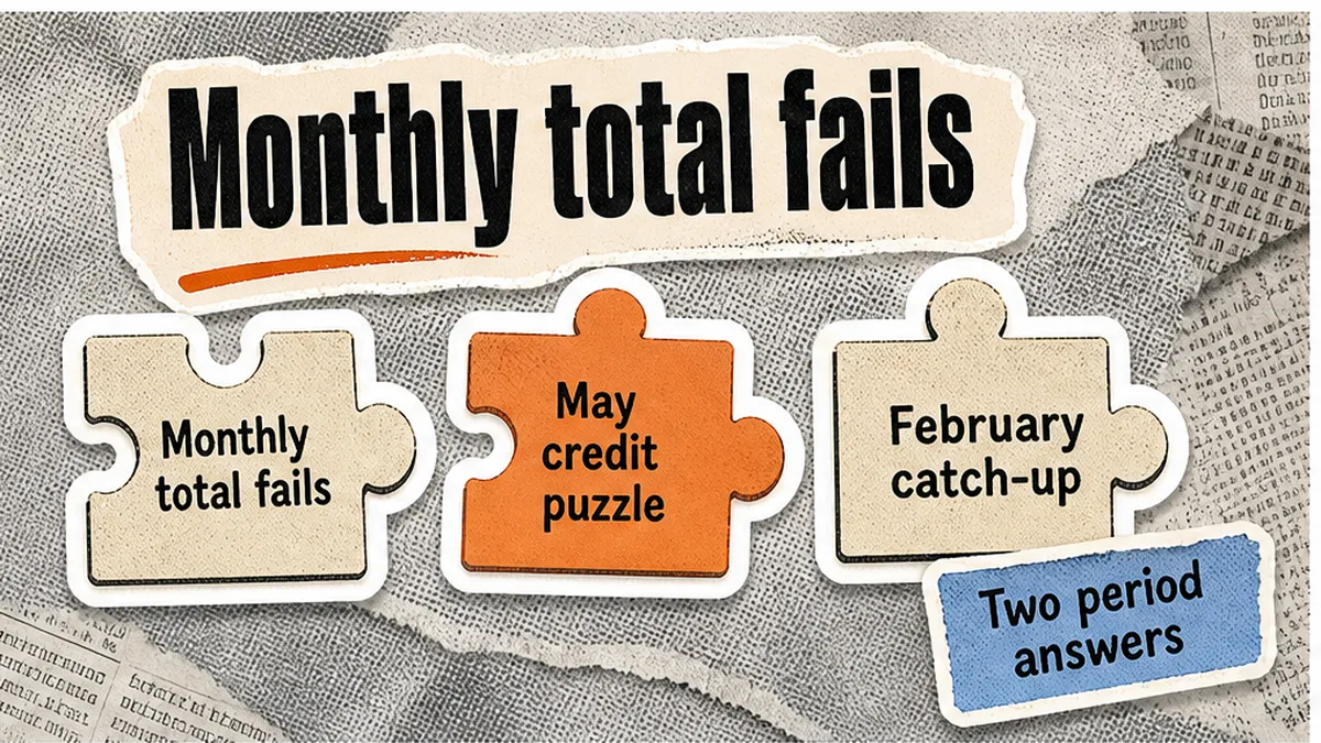 Monthly total cannot split a May credit from a February catch-up