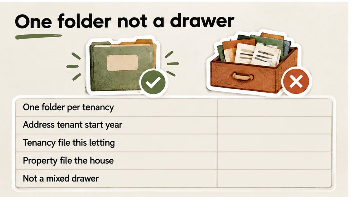 Comparison: one tenancy folder versus a mixed property drawer