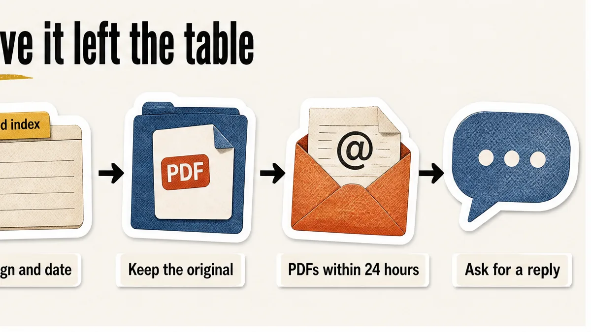 Signed index plus a same-day email with PDFs attached