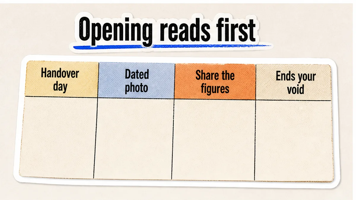 Opening readings on handover day before anyone uses the supply