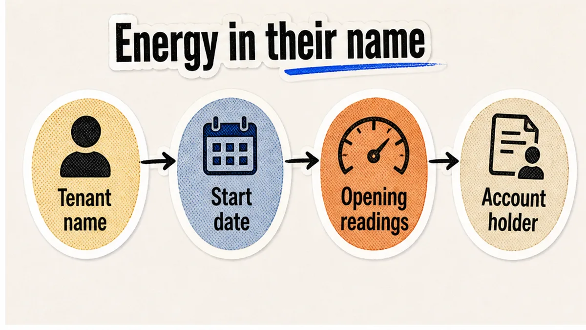 Tenant name start date and opening readings for energy