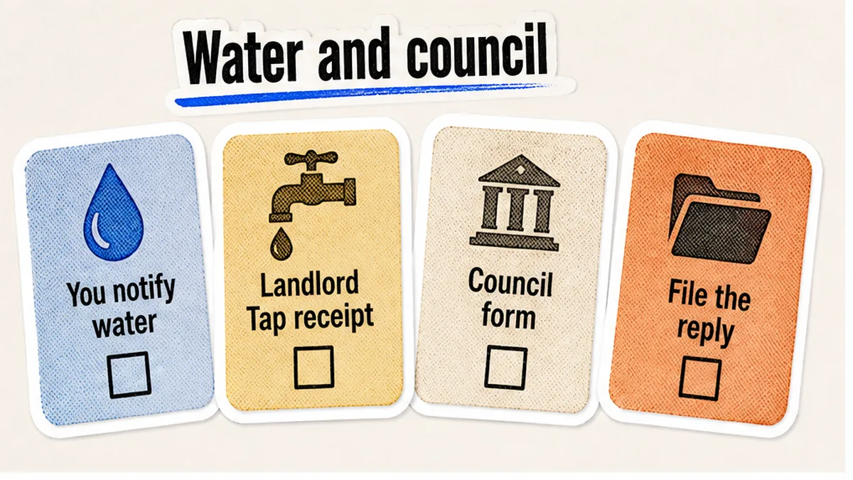 Landlord notifies water and council and files the replies