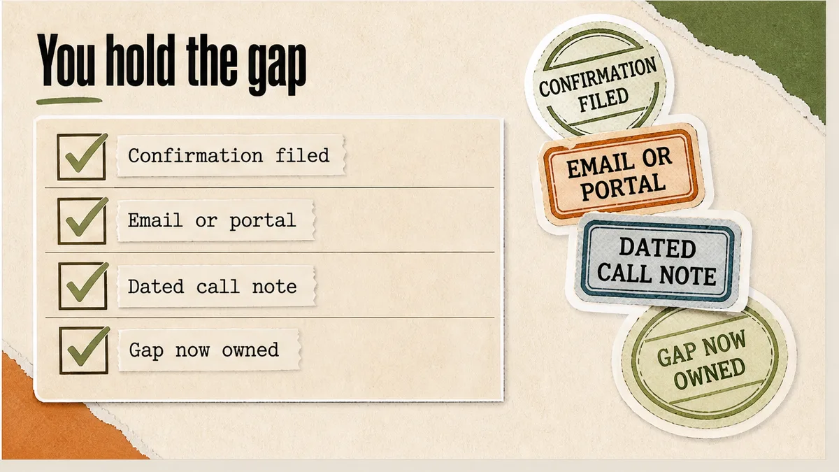Confirmation that the landlord holds the empty-gap account